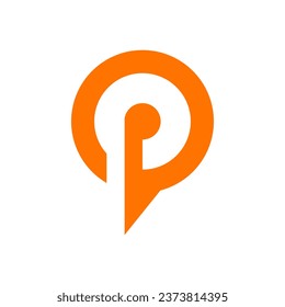 monogram letter P and mapping point