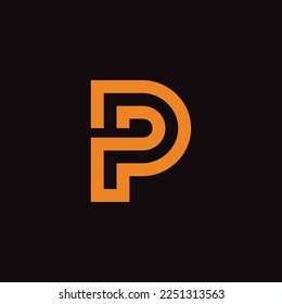 Monogram Letter P or PD Vector Logo Template