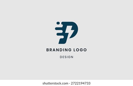 Logotipo de potencia de la letra P del monograma