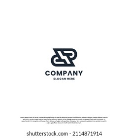 plantilla de diseño de logotipo de letra de monograma P R