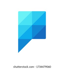 Monogram Letter P Square Pixel Business Company Stock Vector Logo Design Template