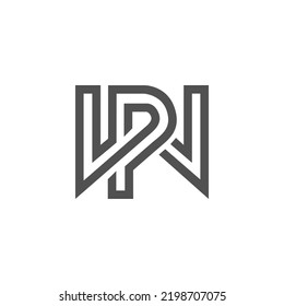 Monogram Letter P W Elegant Outline Stock Vector (Royalty Free ...