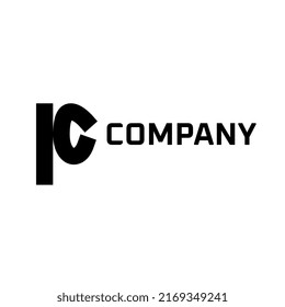 monogram letter pc logo template