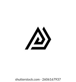monogram letter PD or DP logo concept vector icon