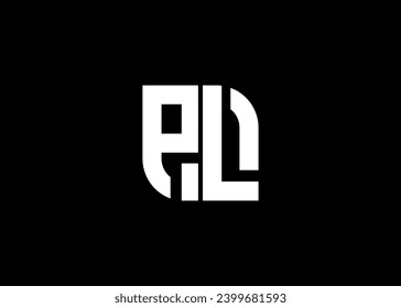 Monogram Letter PL Logo Design vector template