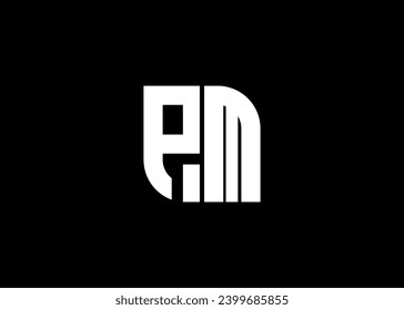 Monogram Letter PM Logo Design vector template