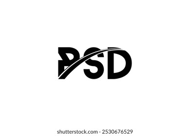 Letra monográfica PSD Design de logotipo inicial moderno, PSD logotipo de monograma de círculo vinculado