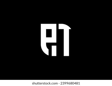 Plantilla de vector de diseño de logotipo de carta monograma PT