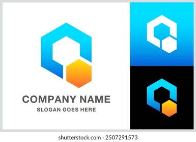 Monogram Letter Q Digital Technology Computer Business Company Stock Vector Logo Design Template