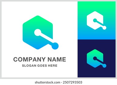 Monogram Letter Q Digital Technology Computer Business Company Stock Vector Logo Design Template