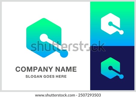 Monogram Letter Q Digital Technology Computer Business Company Stock Vector Logo Design Template
