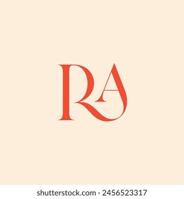 Monogram letter R and letter A. Best for fashion business logo
