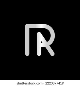 The monogram is the letter R and A. Elegant and outline.