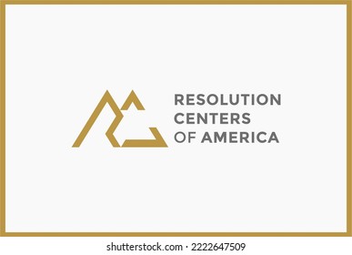 Monogram letter R and C with mountain logo design