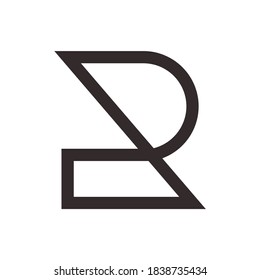 Monogram Letter R Geometric Square Cube Business Company Vector Logo Design