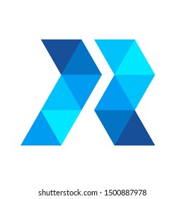 Monogram Letter R Geometric Triangle Business Company Vector Logo Design
