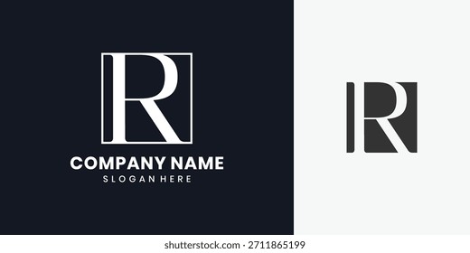 Diseño del logotipo de la letra R del monograma