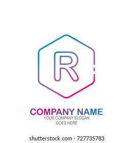 Monogram Letter R Logo Design. Usable as technology and electronics company logo