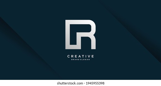 Monogram-R-Logo mit modernem, fettleibigen Konzept für Erstaufnahme oder Unternehmen Teil 2