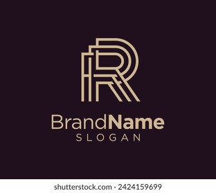 Monogram letter R logo template. R logo design vector.