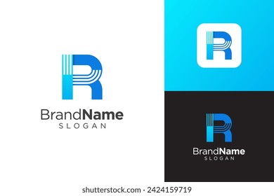 Monogram letter R logo template. R logo design vector.