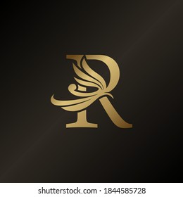 Monogram Letter R Luxury Swirl Ornate Decorative Logo Icon Vector Design Concept
