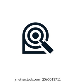 Monogram of letter R search logo design graphic icon