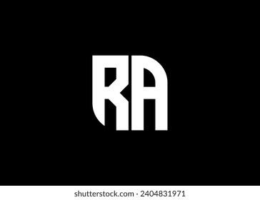 Monografisches Buchstaben-RA-Logo-Design, Vektorgrafik-Vorlage