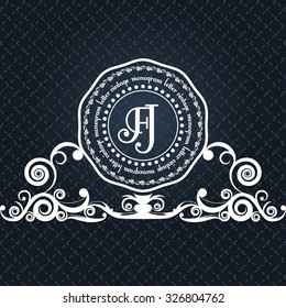 monogram letter retro vintage background frame design