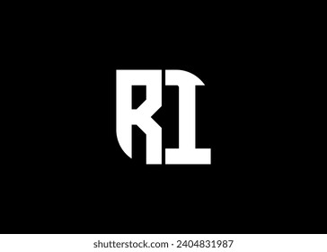 Monogram Letter RI Logo Design vector template.