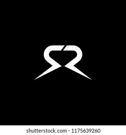 Monogram letter RR icon logo vector design template concept. isolated on black background