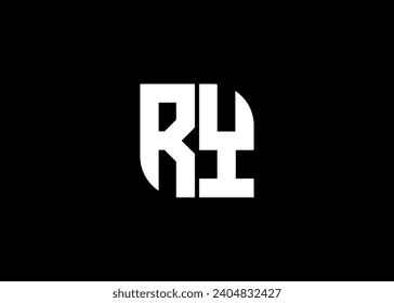 Plantilla de vector de diseño de logotipo de carta monograma RY
