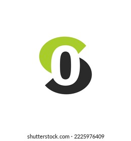 The monogram is the letter S and 0. Elegant and outline.