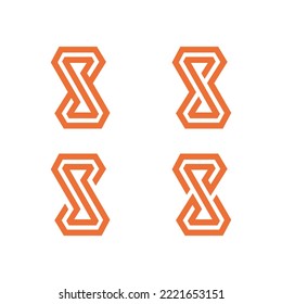The monogram is the letter S or 8. Elegant and outline.