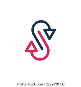The monogram is the letter S and Arrow. Elegant and outline.