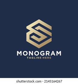 monogram letter S and C elegant logo design