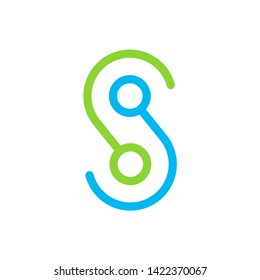 Monogram Letter S Circle Business Company Vector Logo Design Template