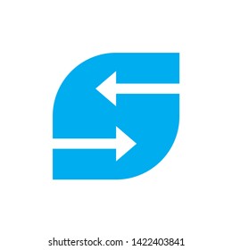 Monogram Letter S Circle Business Company Vector Logo Design Template