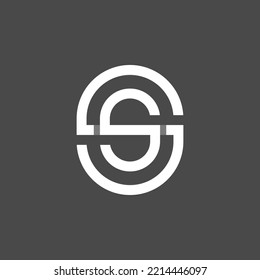 Das Monogramm ist der Buchstabe S und S. Elegant und umrissen.