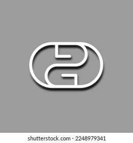 The monogram is the letter S and G. Unique and elegant.