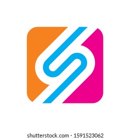 Monogram Letter S Geometric Circle Square Business Company Stock Vector Logo Design Template	