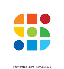 Monogram Letter S Geometric Circle Square Business Company Stock Vector Logo Design Template