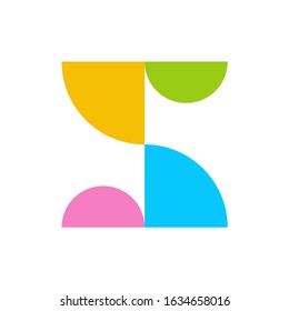 Monogram Letter S Geometric Circle Square Business Company Stock Vector Logo Design Template