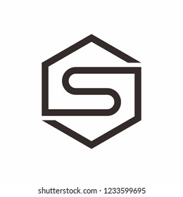 Monogram Letter S Geometric Hexagon Architecture Interior Construction Business Company Stock Vector Logo Design Template