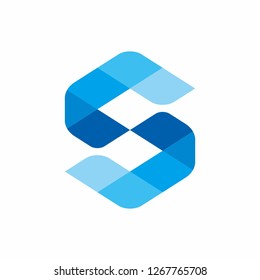 Monogram Letter S Geometric Hexagon Square Business Company Vector Logo Design