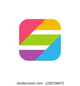 Monogram Letter S Geometric Infinity Square Business Company Stock Vector Logo Design Template