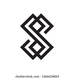 Monogram Letter S Geometric Square Space Business Company Vector Logo Design