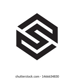 Monogram Letter S Geometric Square Space Business Company Vector Logo Design