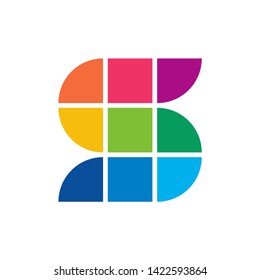 Monogram Letter S Geometric Triangle Square Business Company Stock Vector Logo Design Template