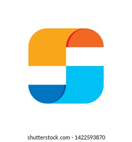 Monogram Letter S Geometric Triangle Square Business Company Stock Vector Logo Design Template